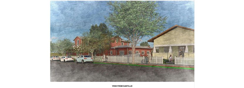 architecture rendering of the new building from Castillo angle