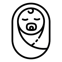 Baby wrapped in a blanket icon