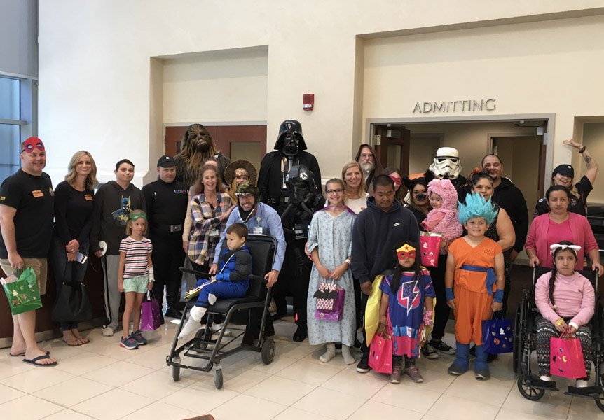 Star Wars characters paying a visit to Cottage Children's Medical Center