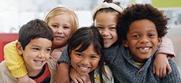 A group of multi-race children