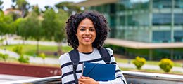 an independent young woman outside