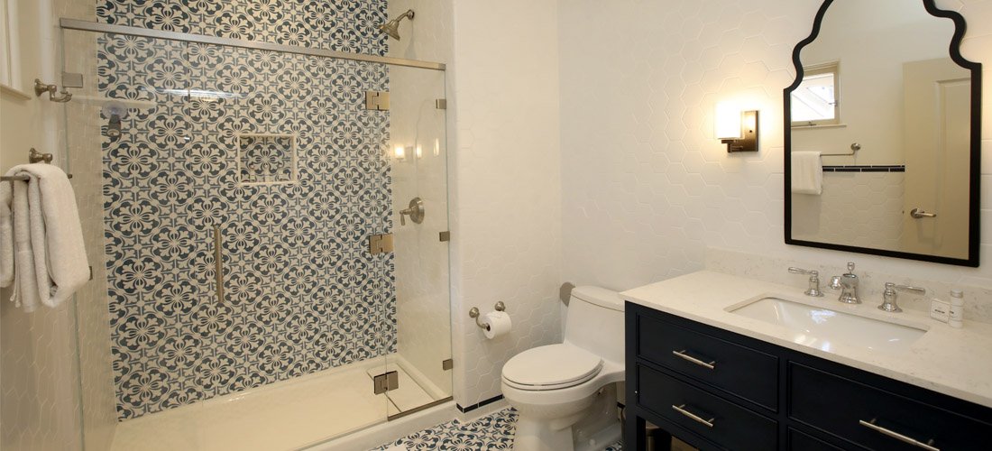 View of the bathroom at one of the Cottage Family Suites