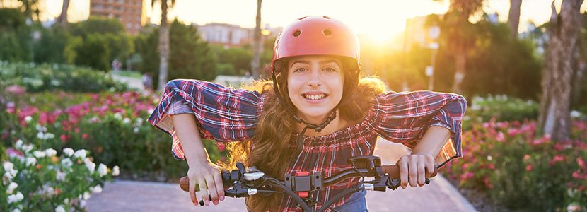 girl riding an ebike
