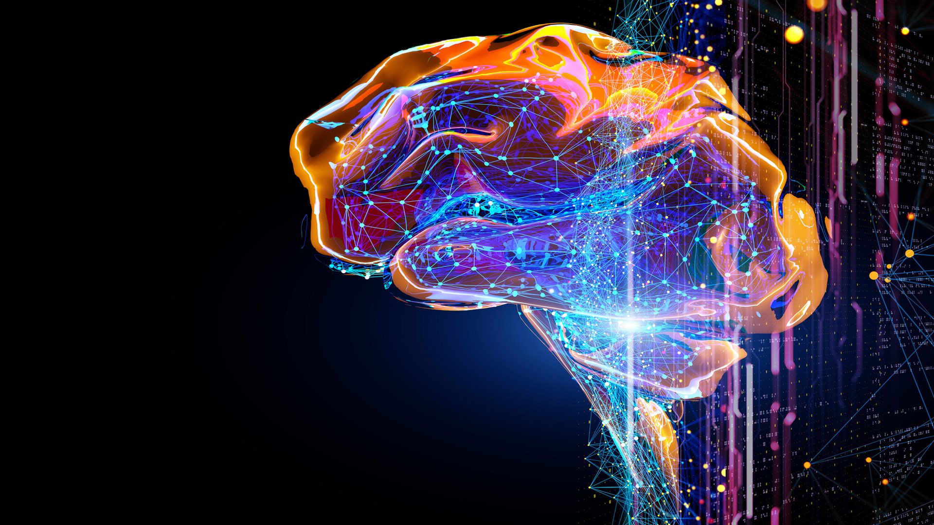 Graphic Illustration of brain scan
