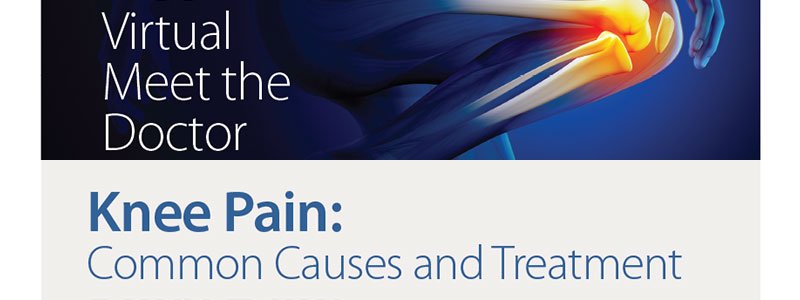 xray of a leg with knee pain indicated with warm colors, text on top reads