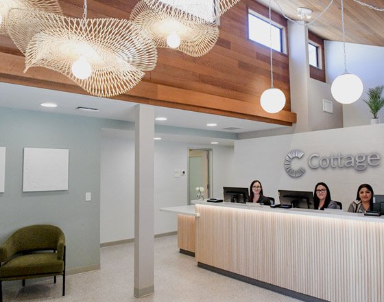 The lobby at the Cottage Obstetrics & Gynecology Clinic