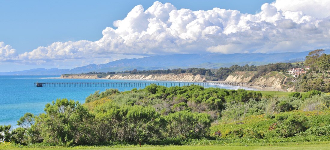 View of the coastline along Goleta