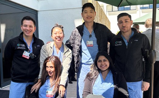 Group of residents enjoying a celebration at Santa Barbara Cottage Hospital