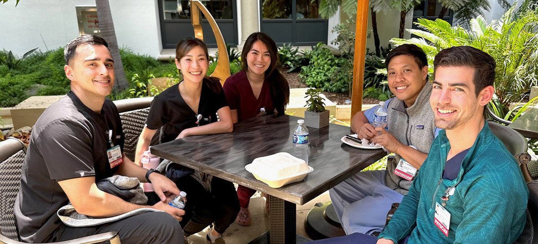 Group of residents meeting outdoors