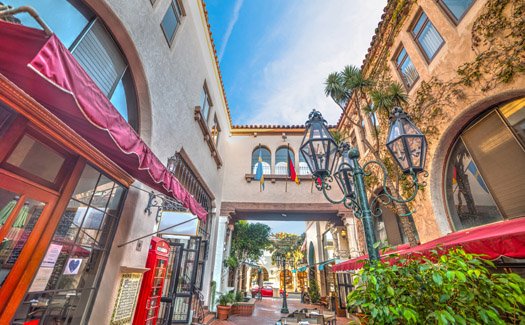 Walkway at La Arcada in Santa Barbara