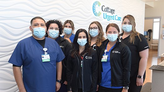 A group of clinical staff at a Cottage Urgent Care Center